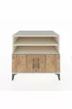 Commode Kronos 3 étagères 2 portes Pierre de Lune-Épicéa