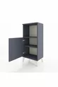 Table de chevet Arges à 2 étagères avec 1 porte, anthracite-anthracite