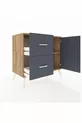 Commode Hyperion à une étagère, 2 tiroirs et une porte, pin-anthracite