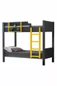 Lits superposés, lits superposés démontables pour enfants, 2 places, anthracite - jaune - cm