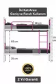 Lit superposé Koza Ranza compatible avec matelas, rose foncé, métal détachable