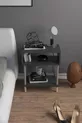 Table de chevet moderne à 2 étagères pour chambre à coucher, organisateur de chevet avec pieds en bois - Anthracite