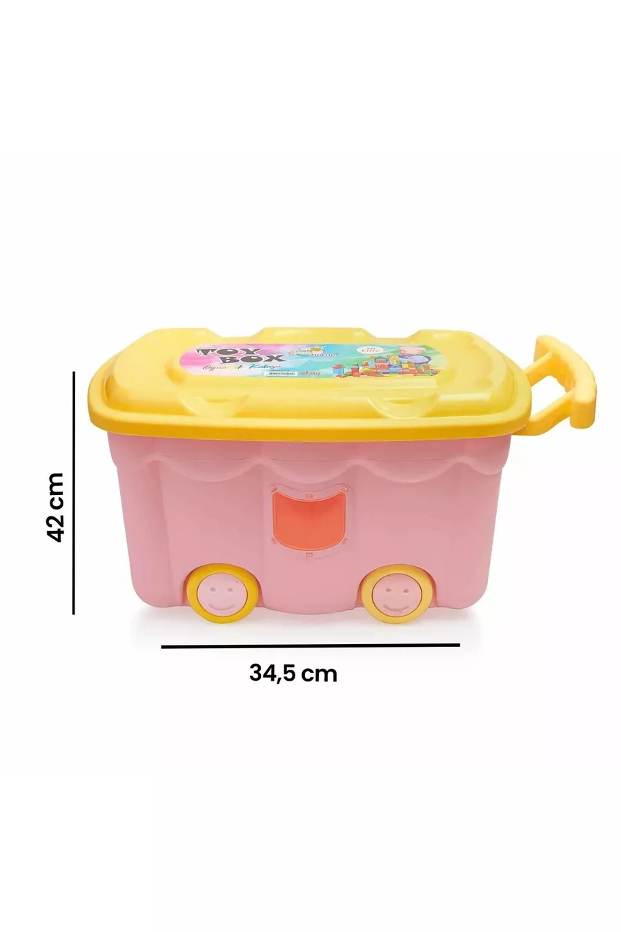 Boîte à jouets à roulettes - Rose - Lt
