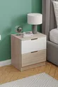 Table de chevet Lento 2 tiroirs Chambre à coucher Chambre de bébé Chêne blanc