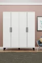 Armoire noire à quatre portes avec poignées GM -A sur pieds en forme de nuage