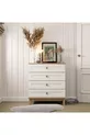 Commode à 4 tiroirs avec portes en MDF à ouverture télescopique (pieds en profilé MDF) - Blanc