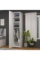 Armoire Blanche Retro-4 à 3 Étagères avec 1 Porte et Tringle