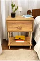Table de chevet moderne avec étagère et couvercle rabattable, organiseur de chambre à coucher, table d'appoint avec pieds en bois