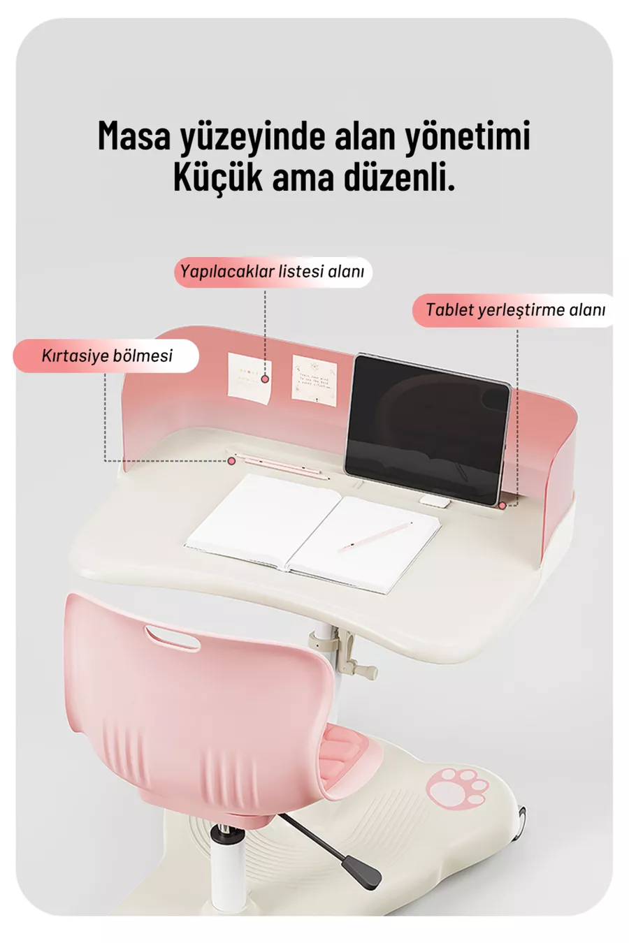 Bureau de travail mobile Plus rose