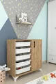 Armoire à 5 paniers, armoire polyvalente, armoire à jouets Kayra en pin