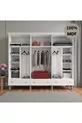 Armoire en MDF Comiet Sally avec miroir, 6 portes et tiroirs