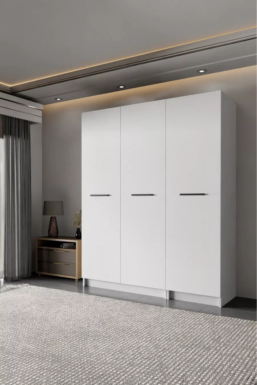 - LADİK - ARMOIRE BLANCHE 3 PORTES  CM