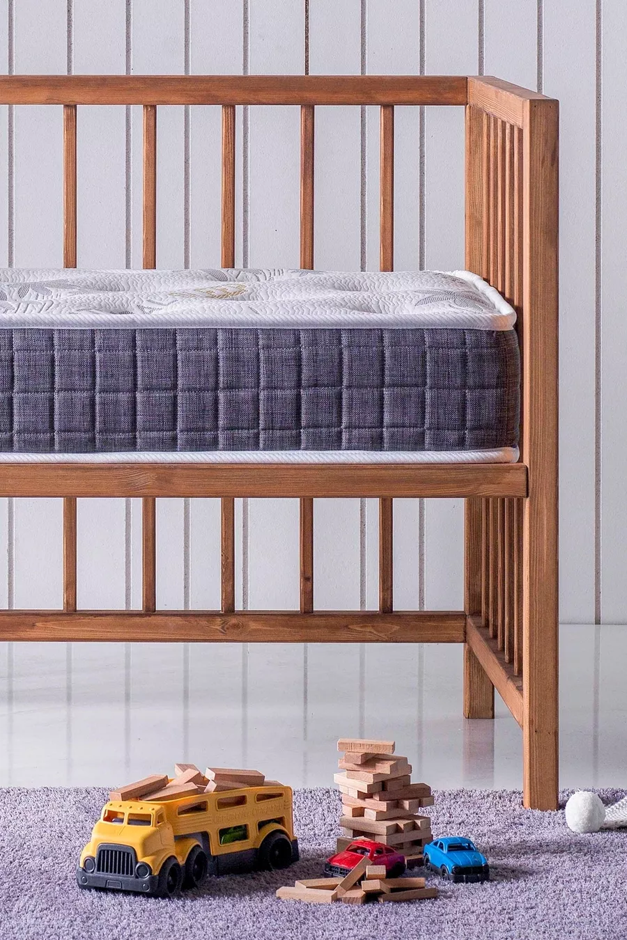Matelas Natural Park, Lit Bébé, Lit Berceau, avec Mousse Orthopédique et Tissu Tricoté - Cm