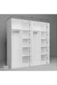 Armoire à vêtements Lucas 4 portes  étagères - Blanc mat