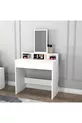 Coiffeuse moderne Luna avec miroir et tiroirs, blanche - Luna