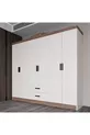 Armoire Bianca à 6 portes et 2 tiroirs, grande armoire & penderie, pin Atlantique & blanc