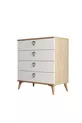 Commode à 4 tiroirs Versace avec panier - Blanc