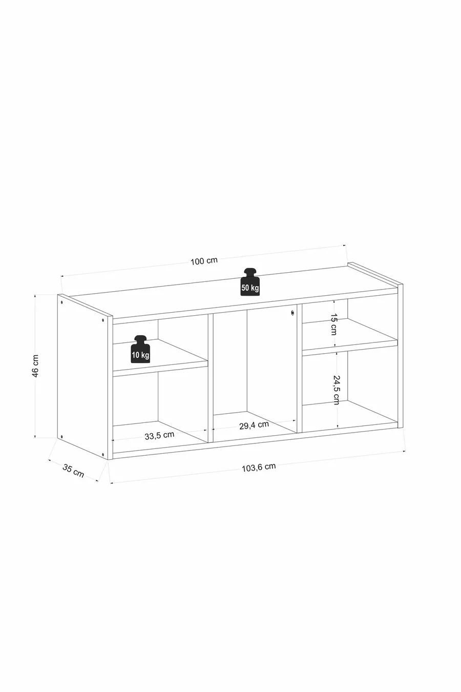 Armoire à jouets Bala Chêne blanc