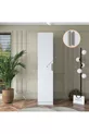Armoire Rani  à une porte avec 5 étagères pour vêtements, blanche