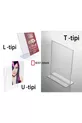 Porte-affiches  en plexiglas transparent vertical de type L, porte-menu, porte-prix, porte-brochure, porte-étiquette, porte-photos, support d'album, table
