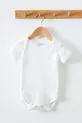 Body pour bébé à manches courtes blanc % coton biologique, lot de 5