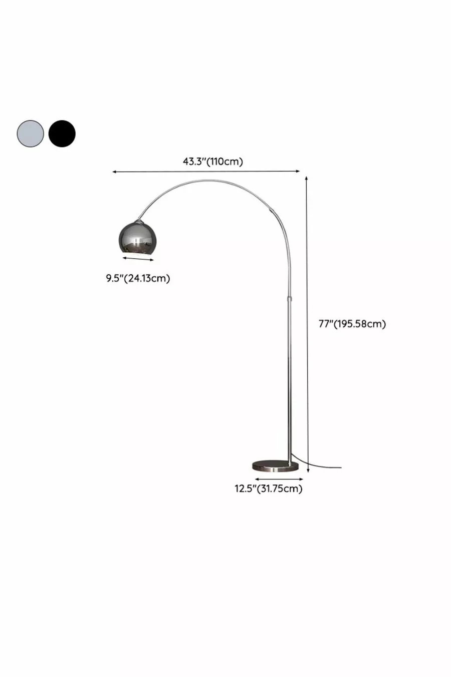 Lampadaire Enve Série Moderne Chromé Col de Cygne (Faites attention à ce que le nom du magasin et celui du vendeur ne soient pas identiques)