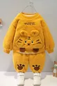 Ensemble Haut et Bas 2 pièces en Peluche Welsoft d'Hiver pour Bébé et Enfant Unisexe - Moutarde