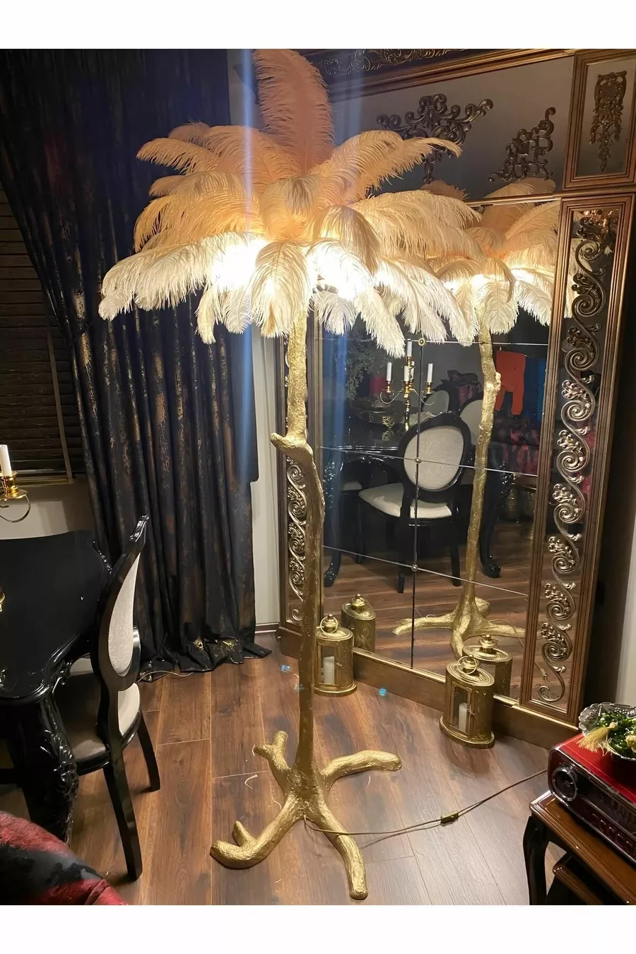 Plume d'autruche pour lampadaire
