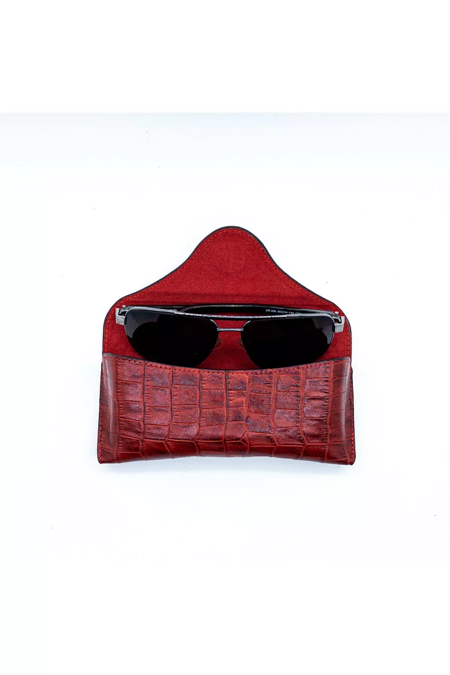 Étui à lunettes en cuir de crocodile pour hommes et femmes