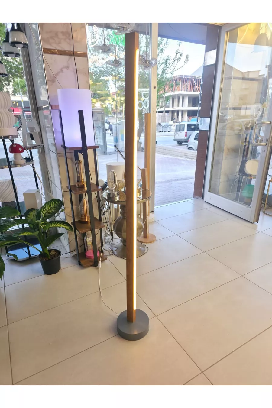 Lampadaire LED en bois moderne | 3 couleurs avec télécommande | Fait main  cm