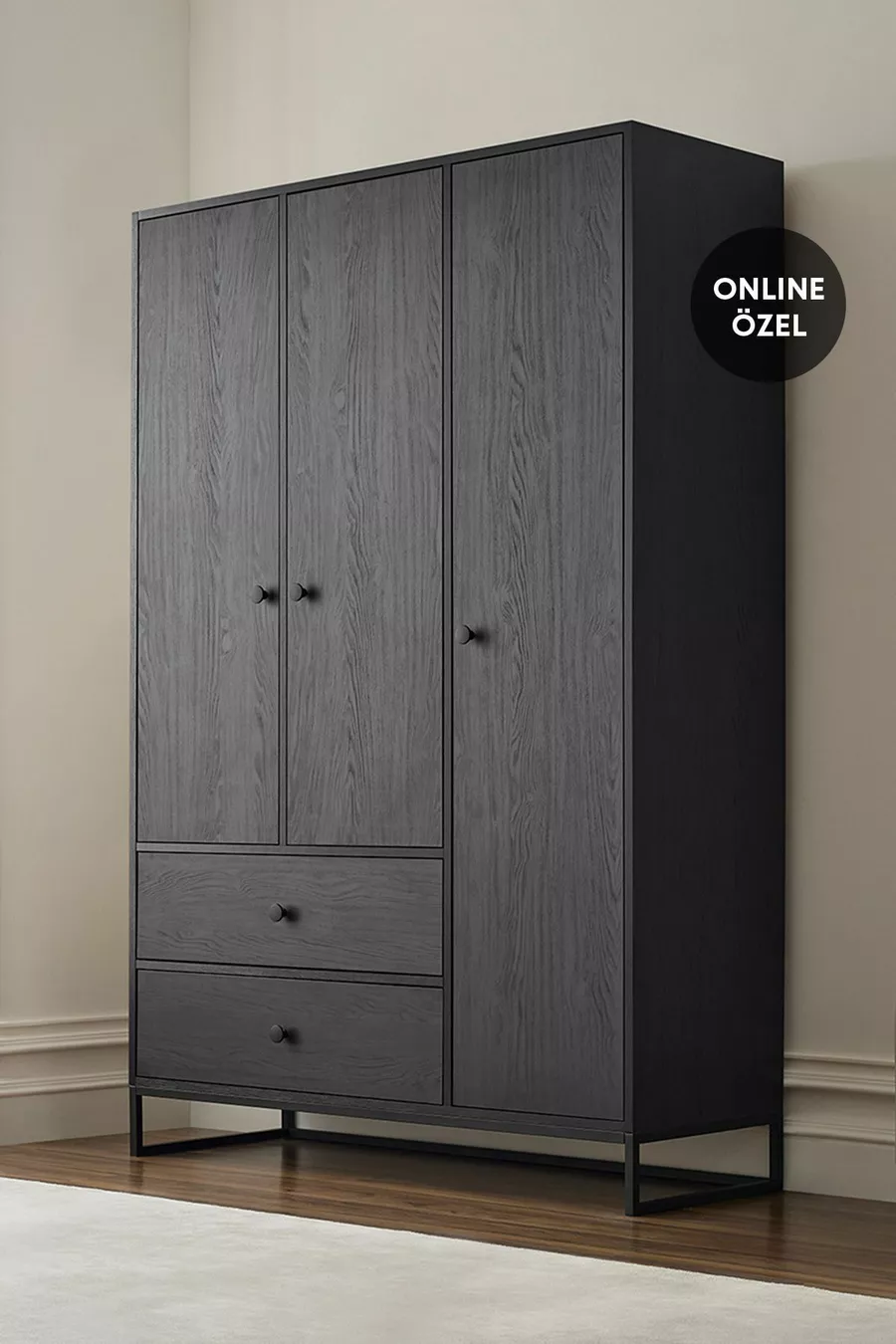 Armoire Kalinsta à 3 portes - Noir