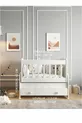 Berceau en bois blanc pour bébé avec tiroir et balancement, à placer à côté de la mère