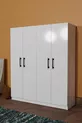 Placard  ARENA BLANC, 4 PORTES, 2 BARRES DE CINTRES, 6 ÉTAGÈRES