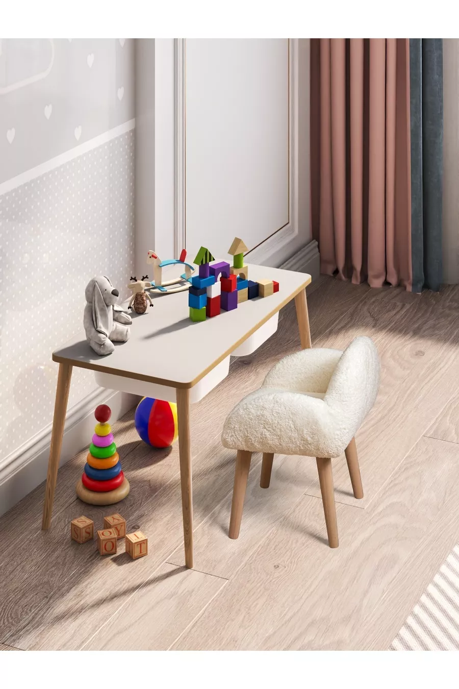 Table d'activité en bois Ensemble table et chaise pour enfants avec fauteuil