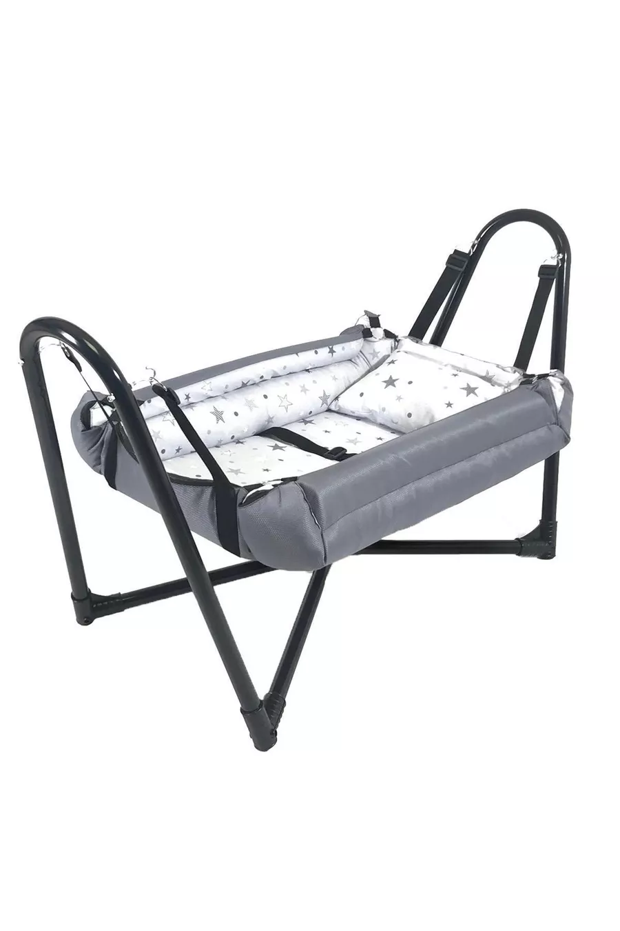 Hamac Berceau en Métal Neptün en Tissu Coton Gris