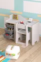 Bureau d'étude pour enfant Cm avec 3 paniers et chaise avec dossier pour enfant