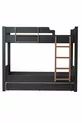 Lits superposés Ranza, lits superposés modulables avec tiroirs Anthracite - Noyer