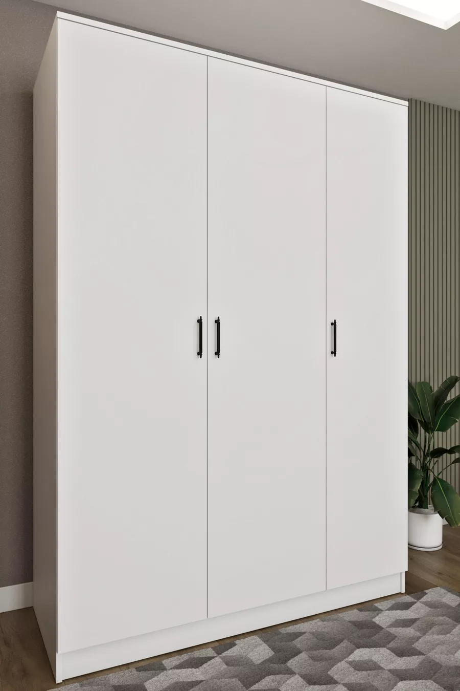 Armoire de rangement avec étagères Ases  Blanc - Chêne Saphir