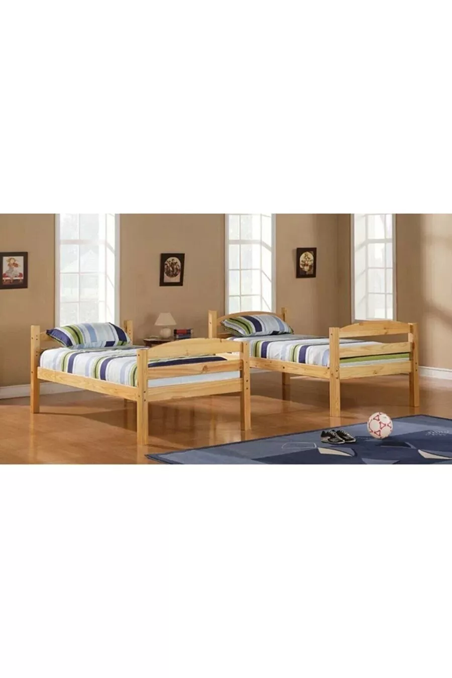 Lit superposé en bois naturel Montessori, lit en bois détachable compatible avec lit superposé en bois