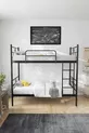 Koza Ranza Lits Superposés Métal Noir Compatibles avec Matelas, Amovible