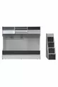 Lits superposés, Lit superposé Kardem avec tiroirs - Anthracite 3 matelas confort