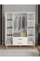 Armoire Güneş blanche en MDF avec 4 portes et 2 tiroirs