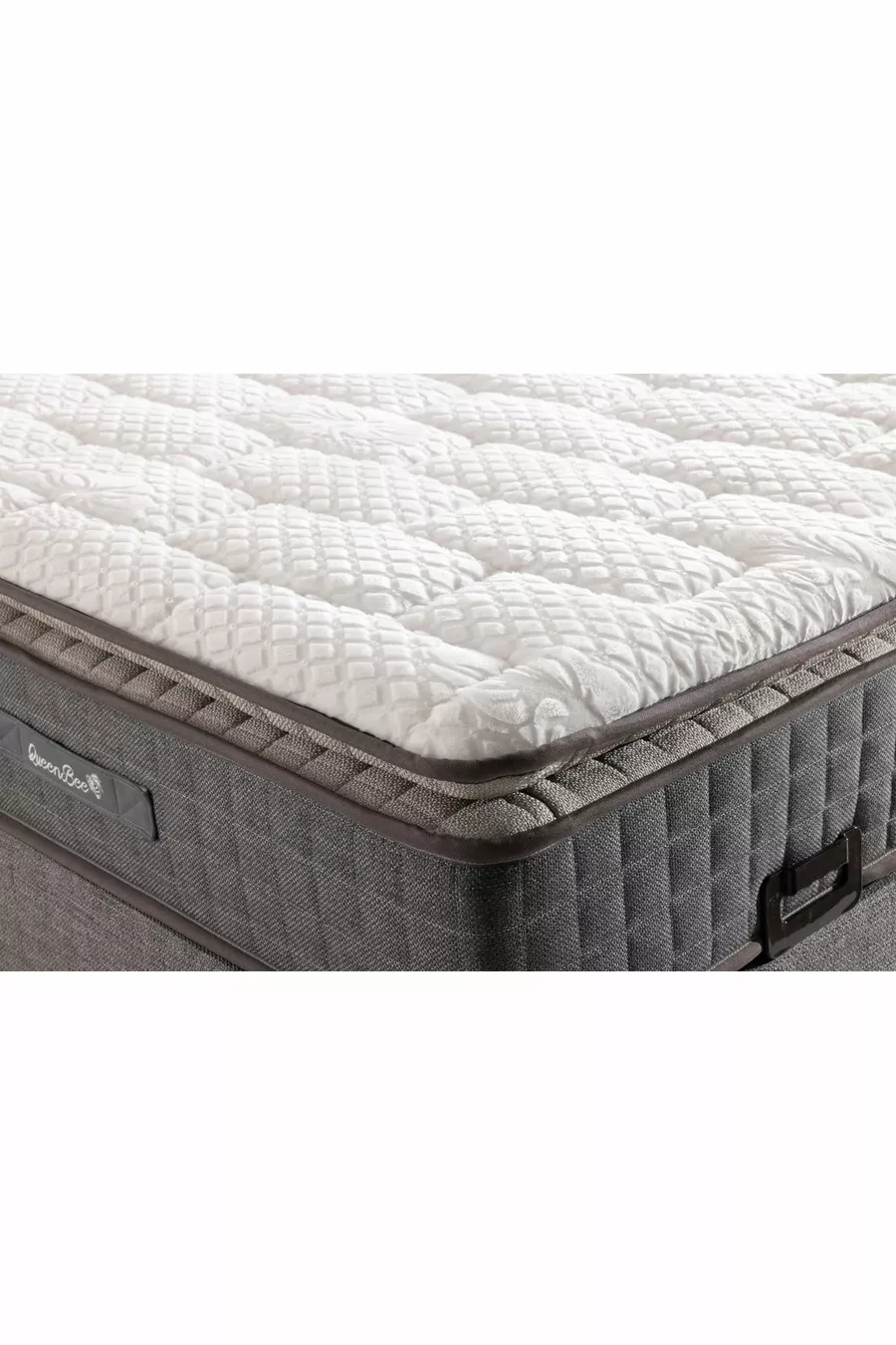 Matelas orthopédique Napol gris en peluche avec poche et ressorts