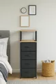Commode à 2 étagères et 4 tiroirs en cuir, commode à tiroirs en cuir, organisateur polyvalent pour chambre à coucher