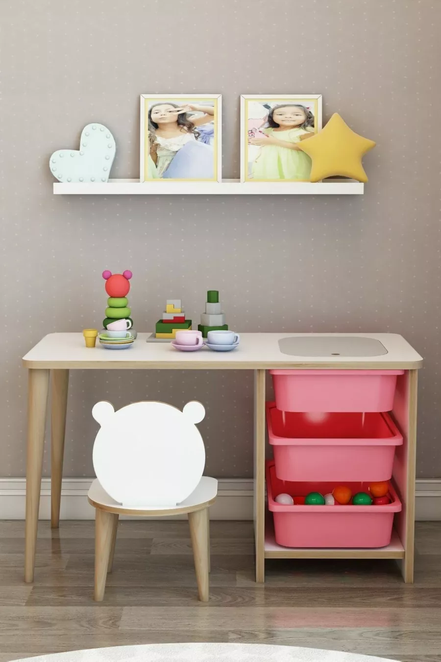 Bureau pour enfants, table de jeu et d'activités, table été-hiver Pmb_spt_san