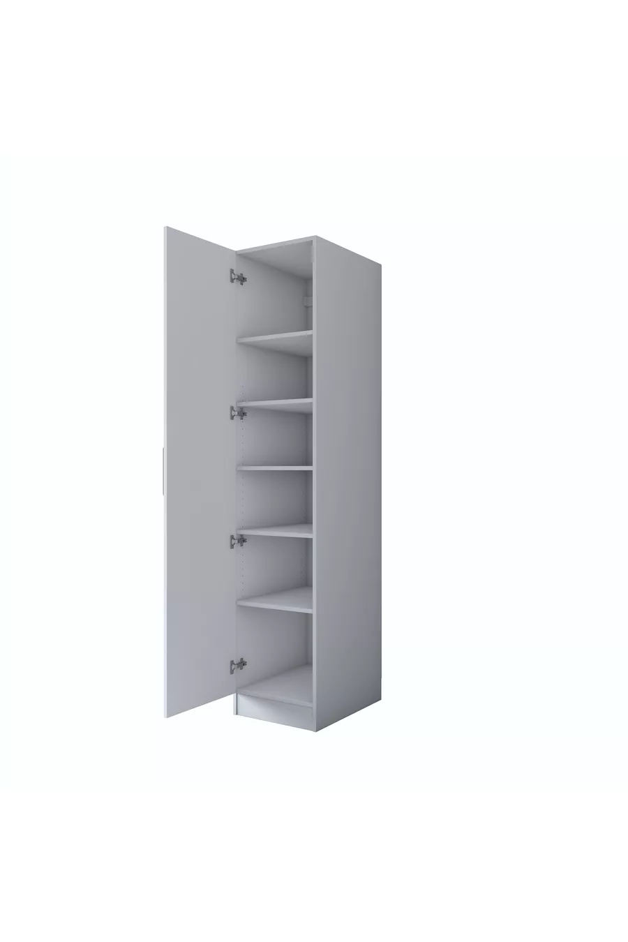 Armoire Rani  à une porte avec 5 étagères pour vêtements, blanche