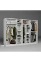 Armoire à vêtements série Kardelen blanche 7 portes  étagères  cm - Ensemble de garde-robe