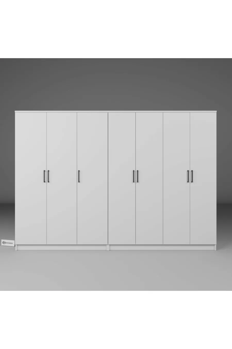 Armoire à vêtements série Kardelen blanche 7 portes  étagères  cm - Ensemble de garde-robe