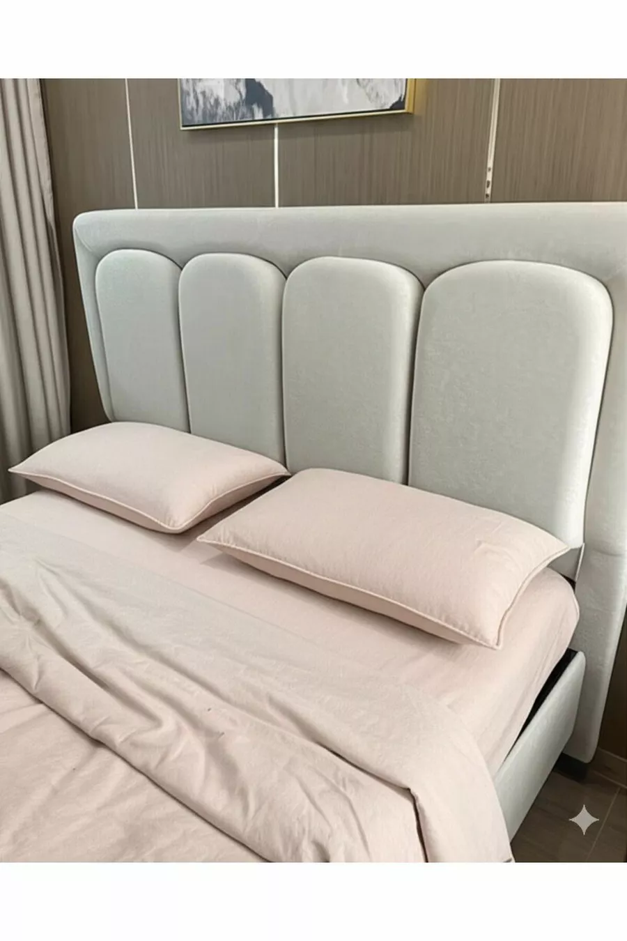 Tête de lit et cadre de lit COMFORTIS style bohème pour lit simple et double