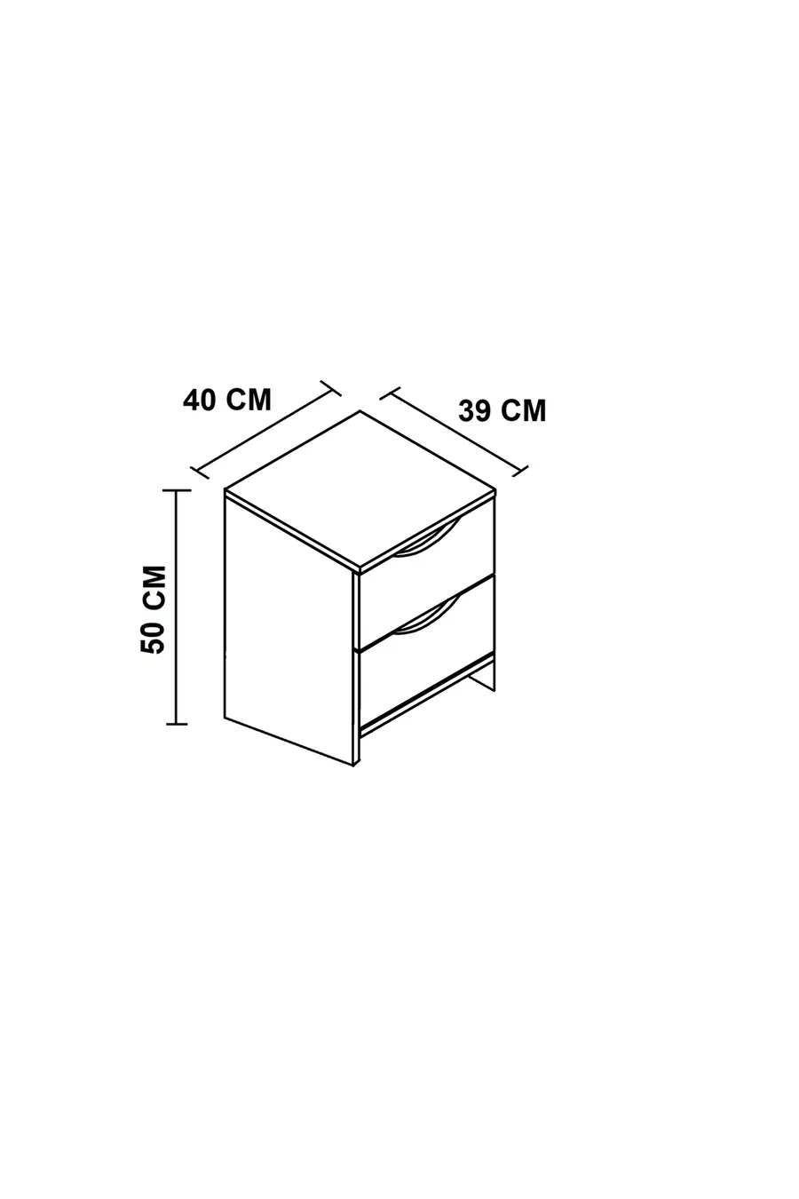 EFES COMMODE, 2 TIROIRS, PIN ATLANTIQUE